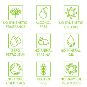 logo design, icons and badges for natural and organic cosmetics - no synthetic fragrance and colours